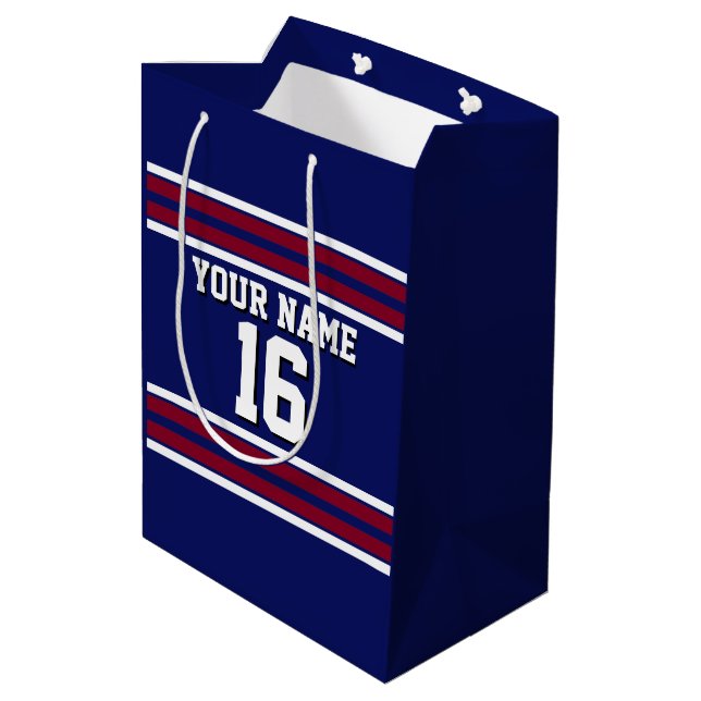 Tunga Blue med Burgundy White Rand Team Jersey (Baksidan Vinklad)