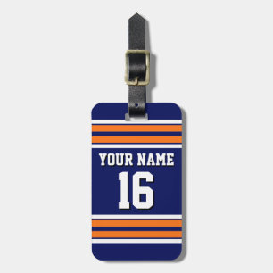 Tunga Blue med Orange White Rand Team Jersey Bagagebricka