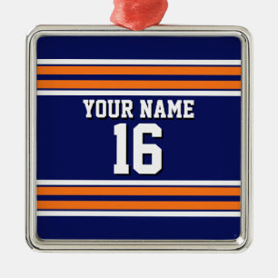 Tunga Blue med Orange White Rand Team Jersey Julgransprydnad Metall