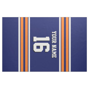 Tunga Blue med Orange White Rand Team Jersey Tyg