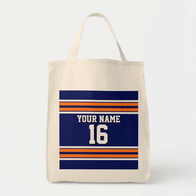 Tunga Blue med Orange White Rand Team Jersey Tygkasse (Framsidan)