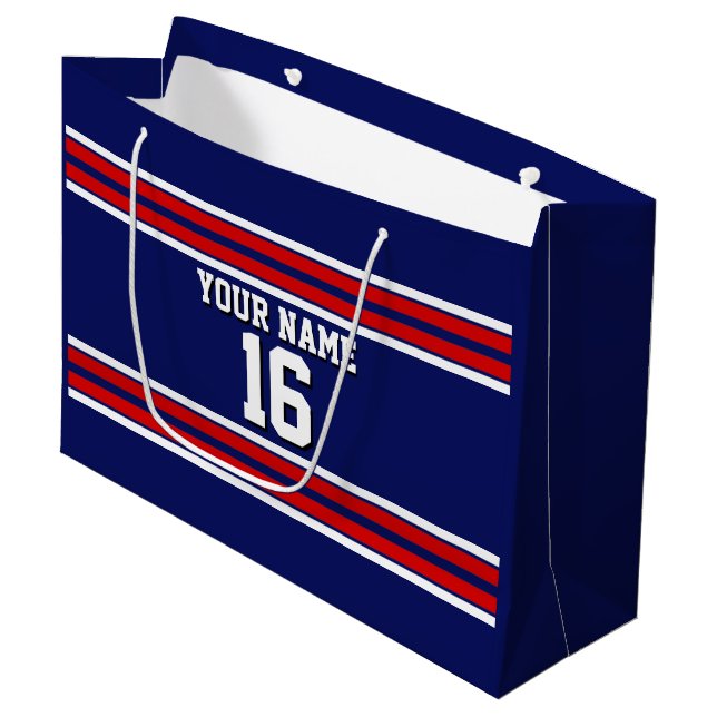 Tunga Blue med Red White Rand Team Jersey (Framsidan Vinklad)