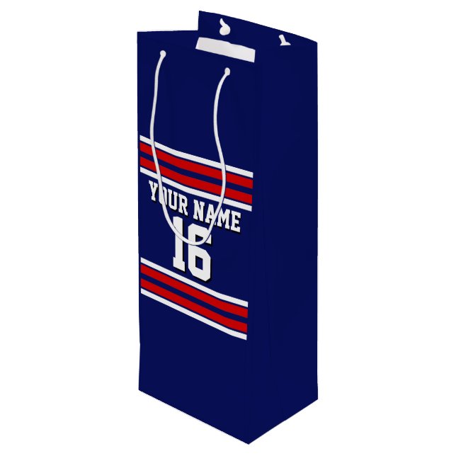 Tunga Blue med Red White Rand Team Jersey (Baksidan Vinklad)