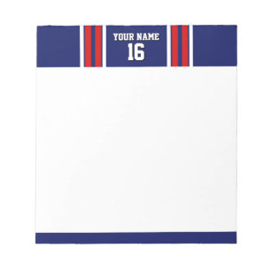 Tunga Blue med Red White Rand Team Jersey Anteckningsblock