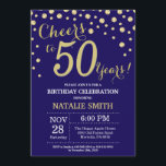 Tunga Blue och Guld 50:e födelsedagsdiamanten Inbjudningar<br><div class="desc">50:e födelsedagsinbjudan med flottblått och Guld Glitter Diamond-bakgrund. Konfetti Guld. Vuxen födelsedag. Manliga Manar eller Kvinnor födelsedag.
Om du vill göra ytterligare anpassningar klickar du på knappen Anpassa och användor verktygen som är utformat för att ändra mallen.</div>