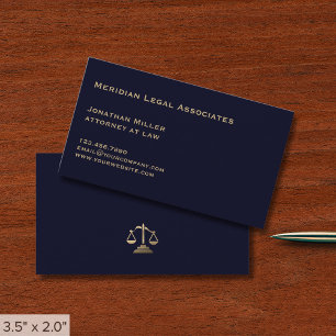 Tunga Blue och Guld Legal Visitkort