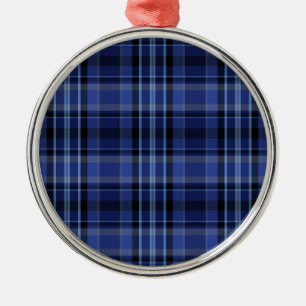 Tunga Blue Play Tartan Julgransprydnad Metall