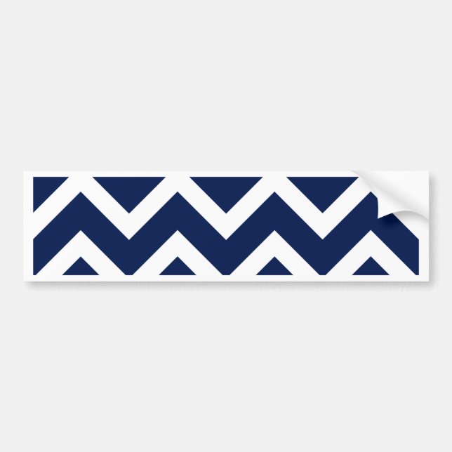 Tunga Blue & White Chevron Zigzag Mönster Bildekal (Framsidan)