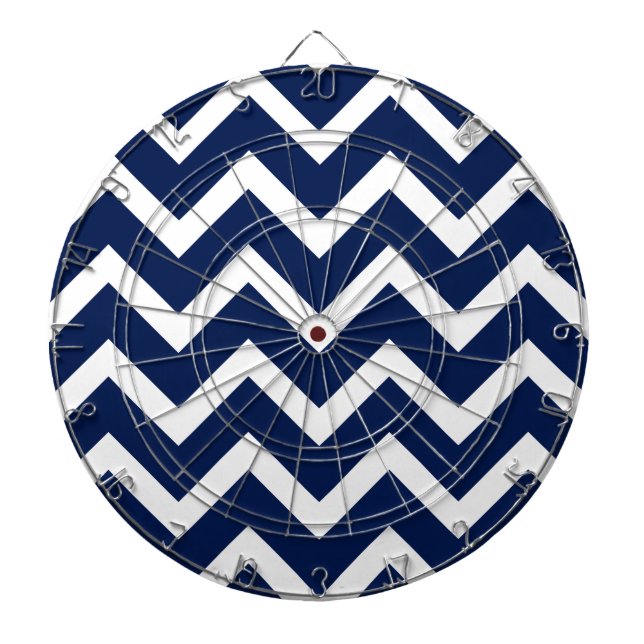 Tunga Blue & White Chevron Zigzag Mönster Piltavla (Framsidan)