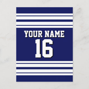 Tunga Blue White Team Jersey Anpassningsbar Number Vykort