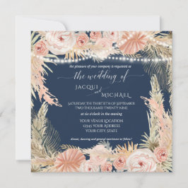 Tunga BOHO Twinkle Ljus Blommigt Pampas Grass Inbjudningar