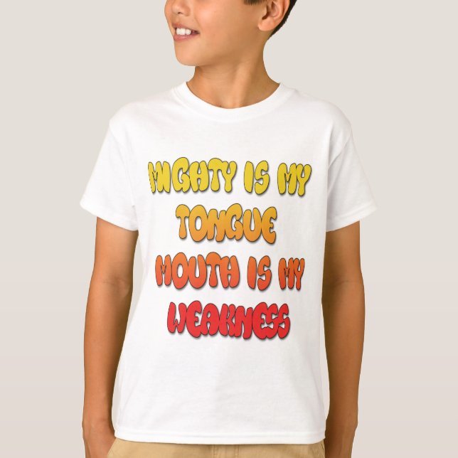 Tunga bundet: Lustigt citattecken i Tunga Tee Shirt (Framsida)