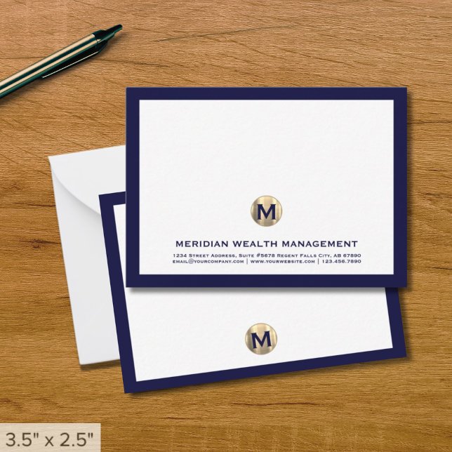 Tunga Business Monogram Note-kort Anteckningskort (Skapare uppladdad)