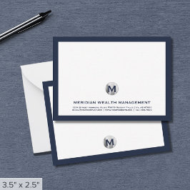 Tunga Business Monogram Note-kort Anteckningskort