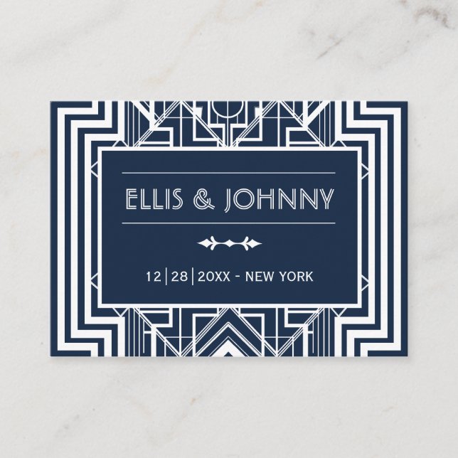 Tunga geometriska Bröllop-platskort Placeringskort (Framsida)