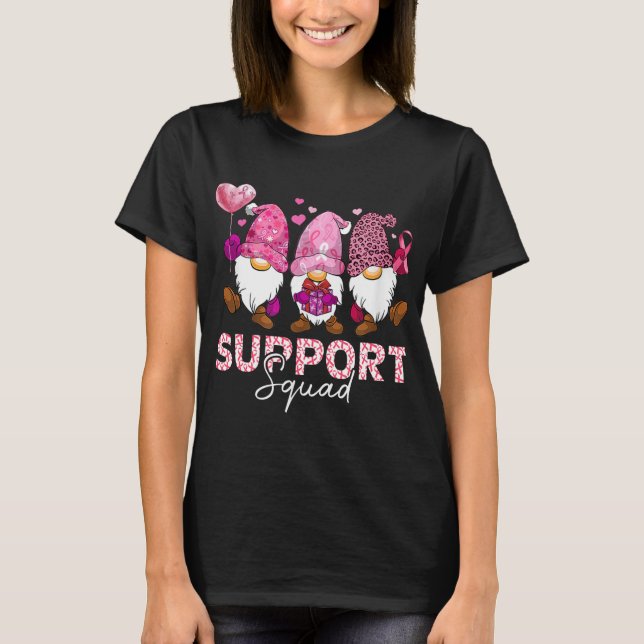 Tunga Gnomes Gnomes Support Squad Breast Cancer A T Shirt (Framsida)