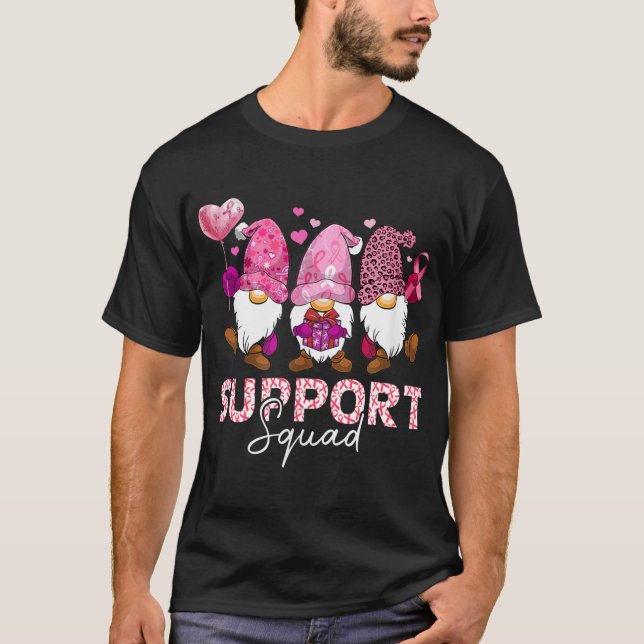 Tunga Gnomes Gnomes Support Squad Breast Cancer A T Shirt (Framsida)