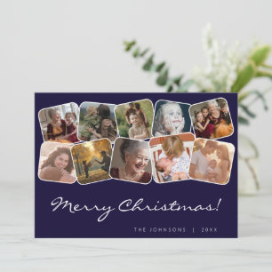 Tunga God jul Whit Black 10 Photo Collage Julkort