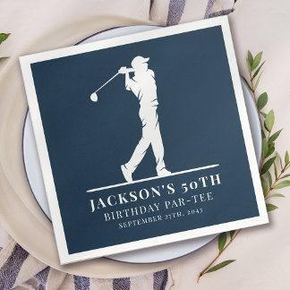 Tunga Golf Thmet Birthday Par Pappersservett