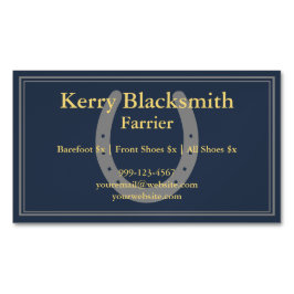 Tunga + Guld Farrier Horseshoeing och Trim Magnetiska Visitkort