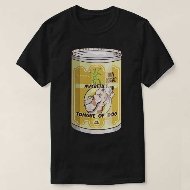 Tunga i hund MACBETH-häxor T Shirt (Design framsida)