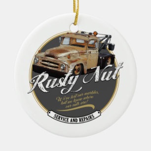 Tunga i Rusty Nöt Julgransprydnad Keramik