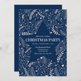 Tunga julfester - stjärnor och holly inbjudningar