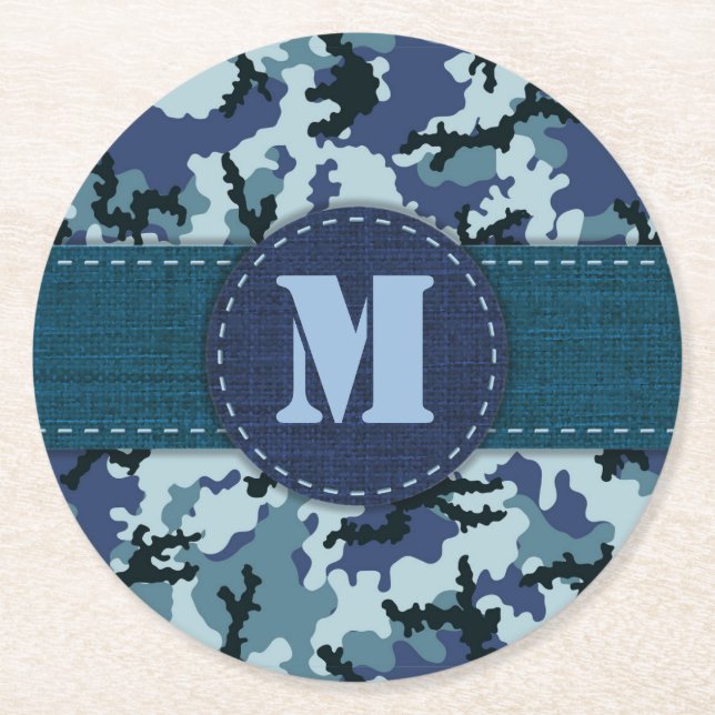 Tunga kamouflage underlägg papper rund (Framsidan)