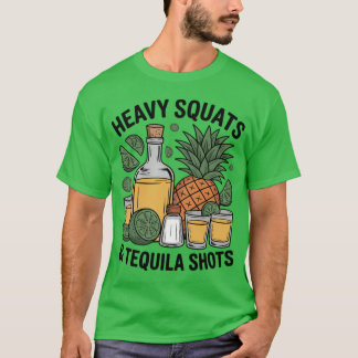 Tunga knäböj och tequilashot Personlig tränare teq T Shirt