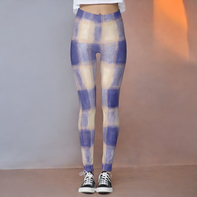 Tunga kräm-buffalo-plätering vattenfärg, rustik leggings (Skapare uppladdad)