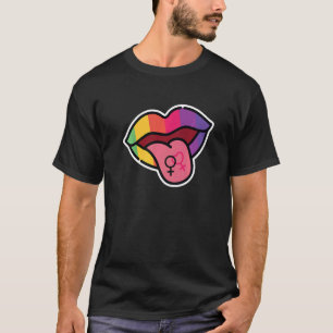 Tunga Lgbtq Butch Lesbisk Lgbt Lesbisk Pride Flagg T Shirt