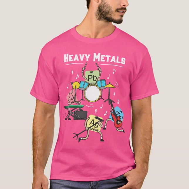 Tunga metaller Rock kemi fysik Periodiska systemet T Shirt (Framsida)