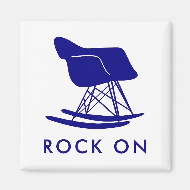 Tunga Mid Century Modern Rocker Bar Square Magnet (Framsidan)