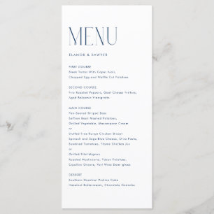 Tunga, modern, minimalistisk typografi Bröllop Meny