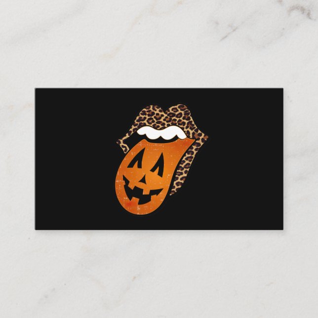 Tunga Mouth Halloween Visitkort (Framsida)