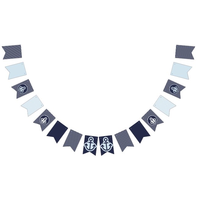 Tunga och Blek Blue Nautical Bunting Flaggor (Alla)