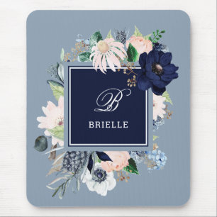 Tunga och  Blommigt  Namn och Monogram Musmatta