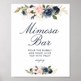 Tunga och blommor möhippa mimosa pub-tecken poster