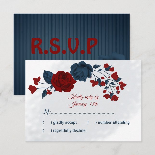 Tunga och burgundblommor botaniska OSA kort (Fram/baksida)