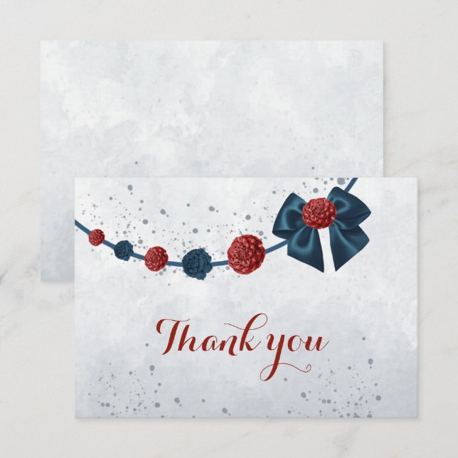 Tunga och burgundblommor botaniska tack kort (Fram/baksida)