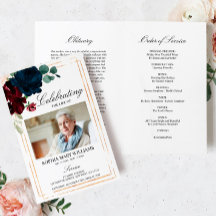 Tunga och Burgundy-begravningsprogram | Serviceord