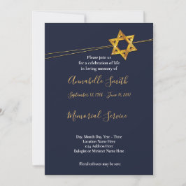 Tunga och Golden Star i David Loving Memory Inbjudningar