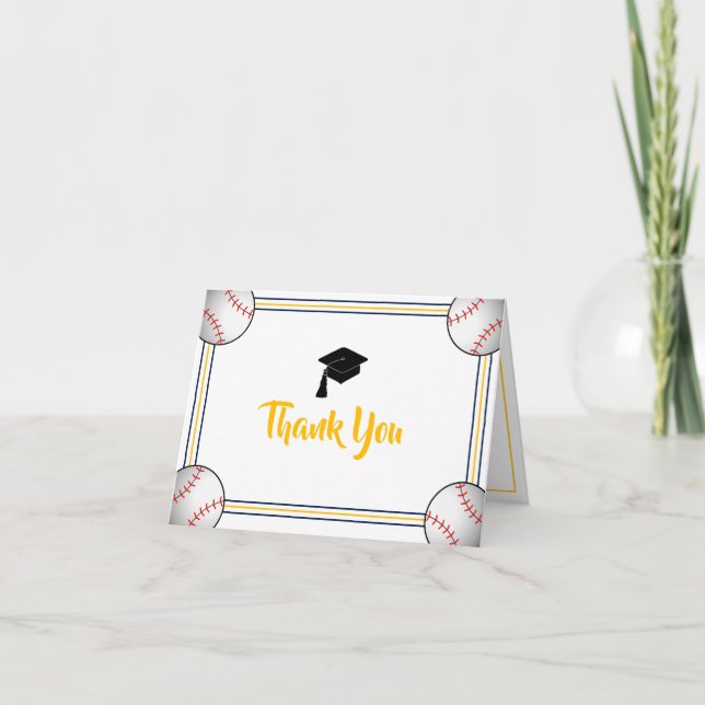 Tunga och Guld Studenten Tack Kort (Framsida)