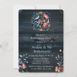 Tunga och koppar Peony Wood Bridesmaids Luncheon Inbjudningar