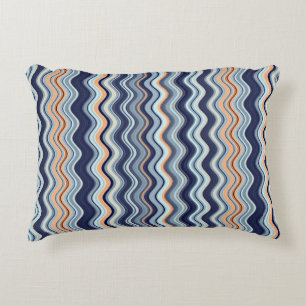 Tunga och Orange Vågigt Rand Prydnadskudde