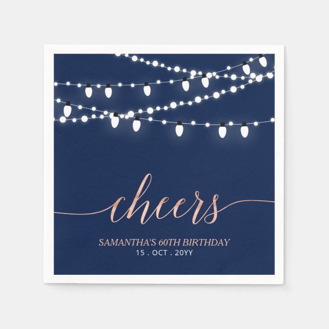 Tunga och Ro Guld | Födelsedagsfest för Vuxen av E Pappersservett (Framsidan)