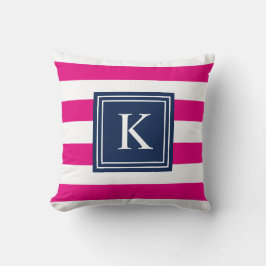 Tunga och Shock rosa Monogram stripe | DEKORATIV K Kudde