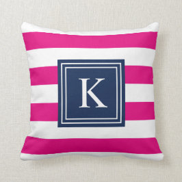 Tunga och Shock rosa Monogram stripe | DEKORATIV K Kudde