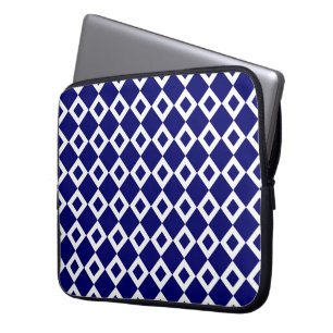 Tunga och vit Diamond Mönster Laptop Fodral