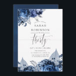 Tunga och vit med Silver Foil 30års födelsedag Inbjudningar<br><div class="desc">Inbjudningar från marinplommon och vita blommor från 30års födelsedag med accents of silver foil designade för att snabbt och enkelt kunna anpassas till dina händelsespecifikationer.</div>